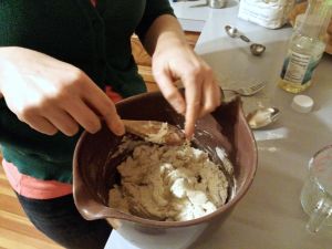 Prepare dough for steamed bao.